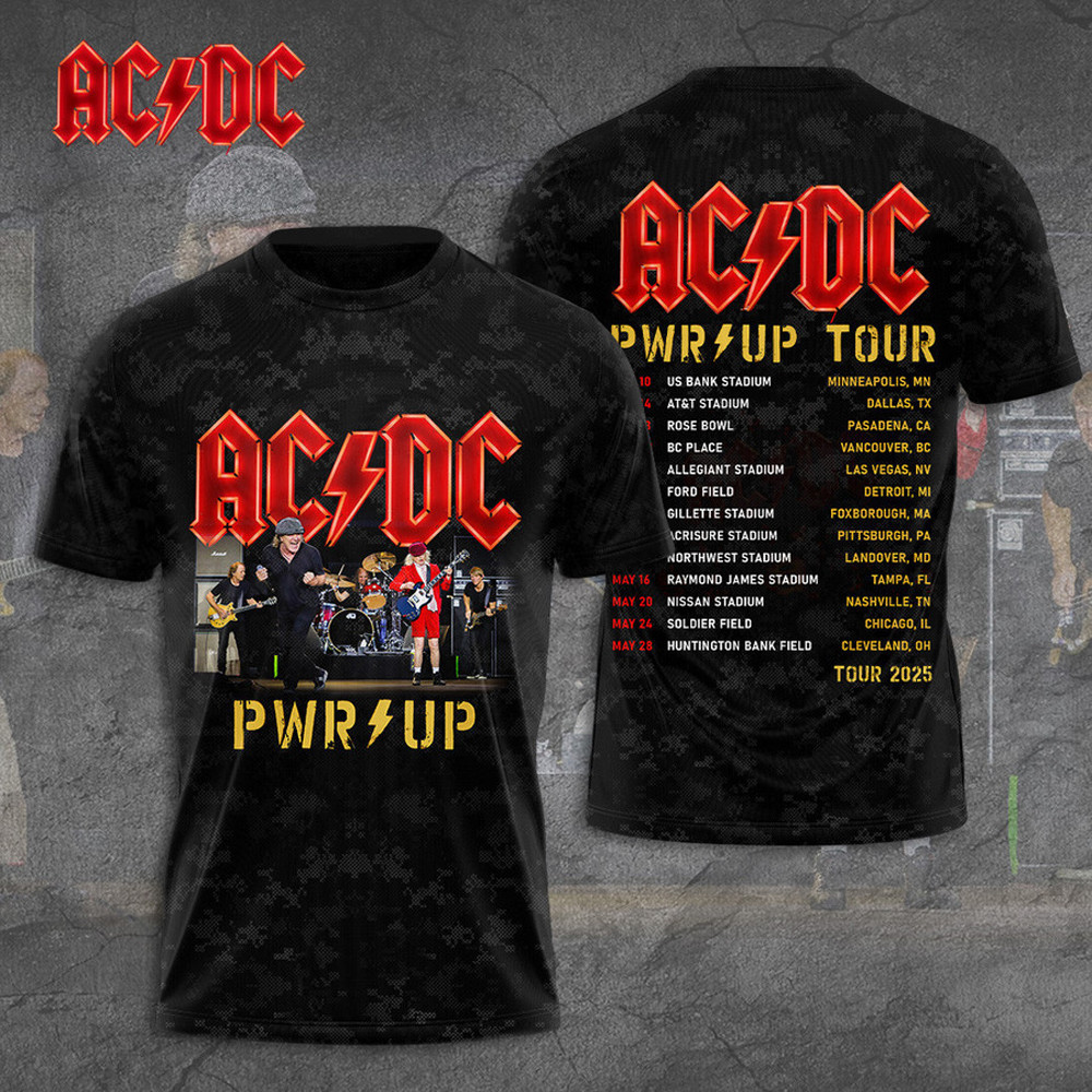 AC DC Pwr Up Tour 2025 Shirt Father'S Day Gifts Music Lover-1