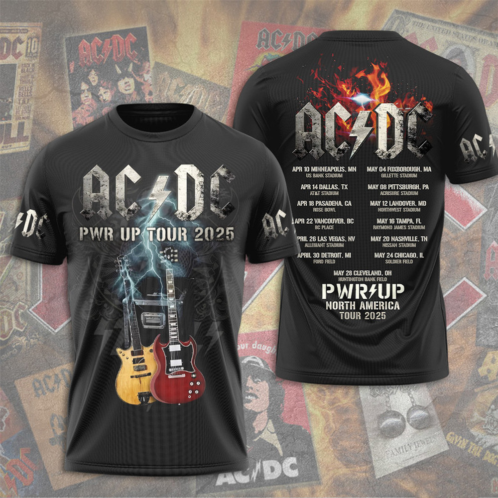 AC DC Pwr Up Tour 2025 Shirt Rock Band Fans Gifts Gifts For Him-1