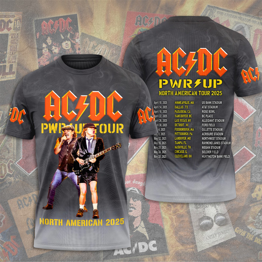 AC DC Pwr Up Tour 2025 Shirt Rock Band Gifts Gifts For Fans-1