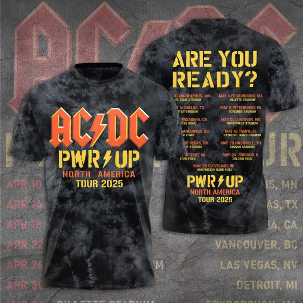 AC DC Pwr Up Tour 2025 T-Shirt AC DC Gifts For Band Fans-1