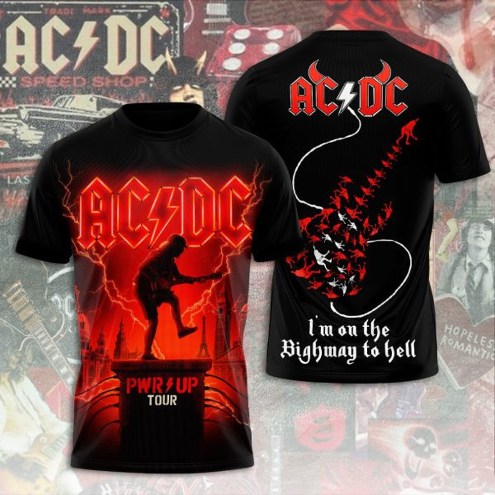 AC DC Pwr Up Tour 2025 T-Shirt Him Gifts For ACDC Band Fans-1