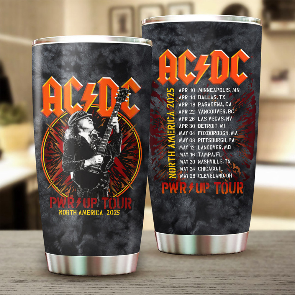 AC DC Pwr Up Tour 2025 Tumbler Father's Day Gift For Music Lover-1