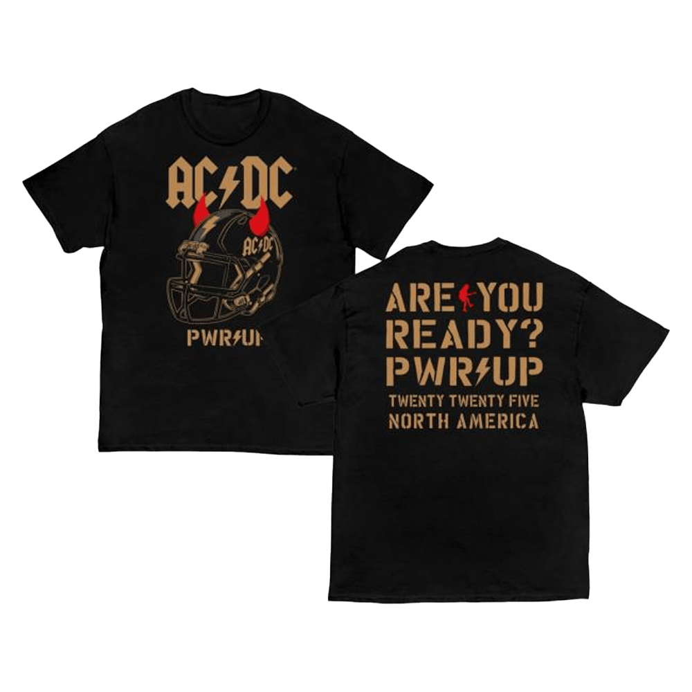 ACDC Merch Are You Ready Football Helmet Pwr Up Tour T-Shirt Best Gifts For Dad-1