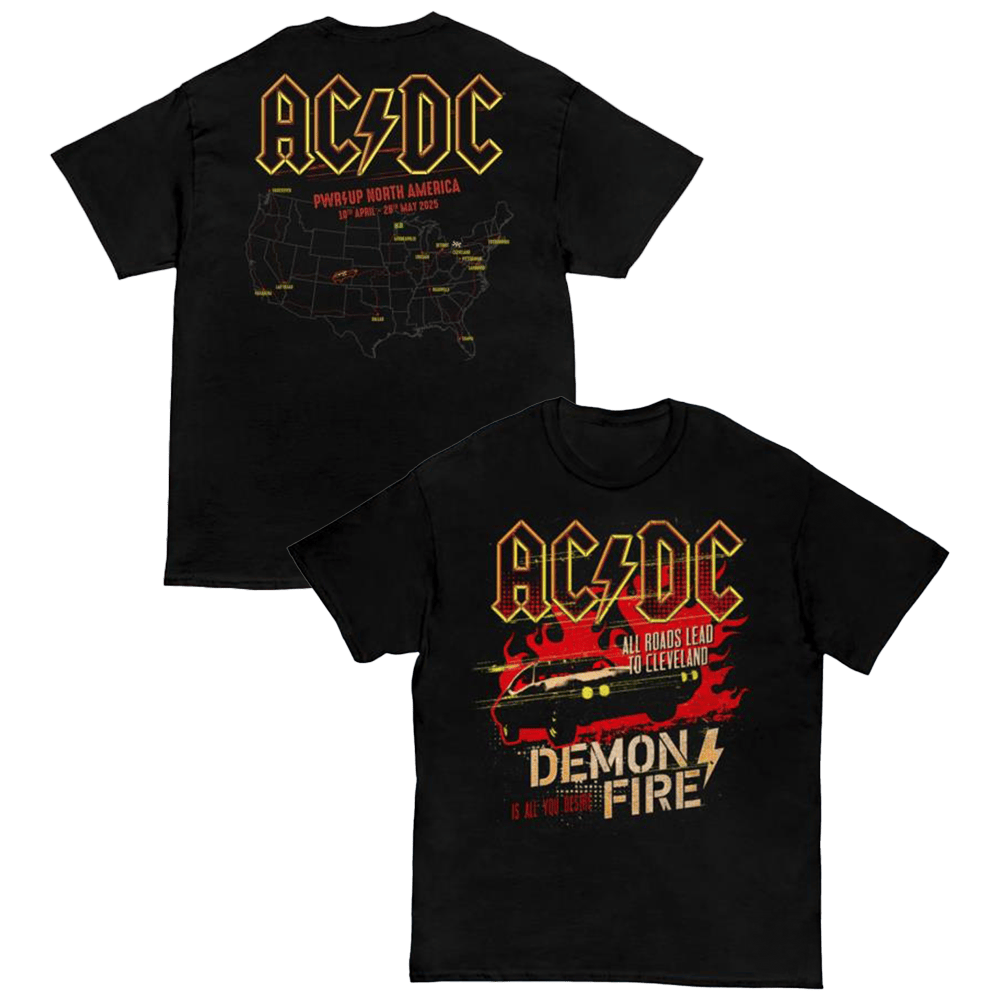 ACDC Merch Cleveland PWR Up Tour T-Shirt Best Gifts For Music Lovers-1