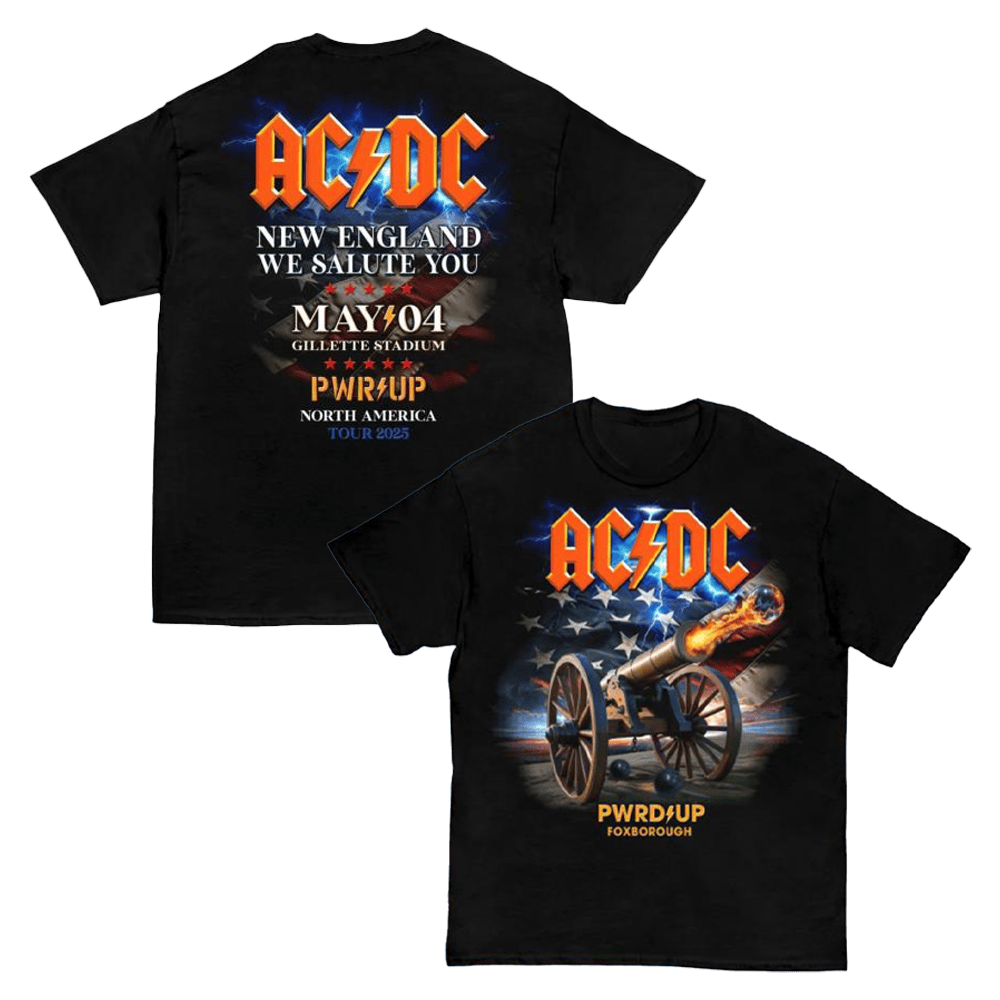 ACDC Merch Foxborough PWR Up Tour T-Shirt Gift Ideas For Music Lovers-1