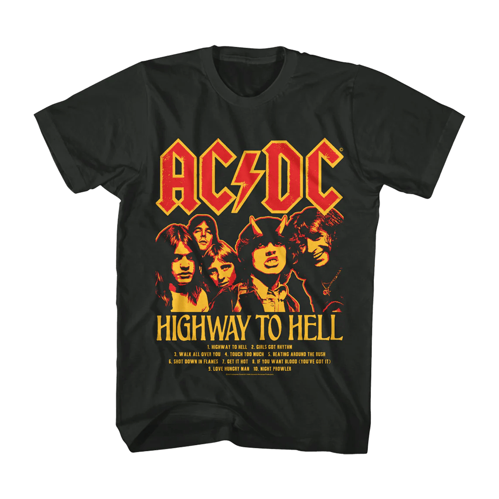 ACDC Merch Highway To Hell Tracklist T-Shirt Music Related Gifts For Guys-1