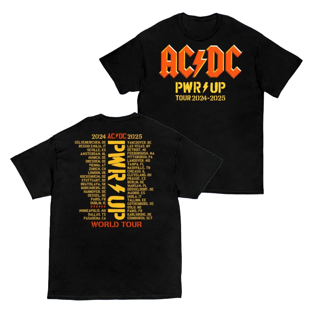 ACDC Merch PWR Up World Tour T-Shirt Dad Birthday Gifts For Music Fans-1
