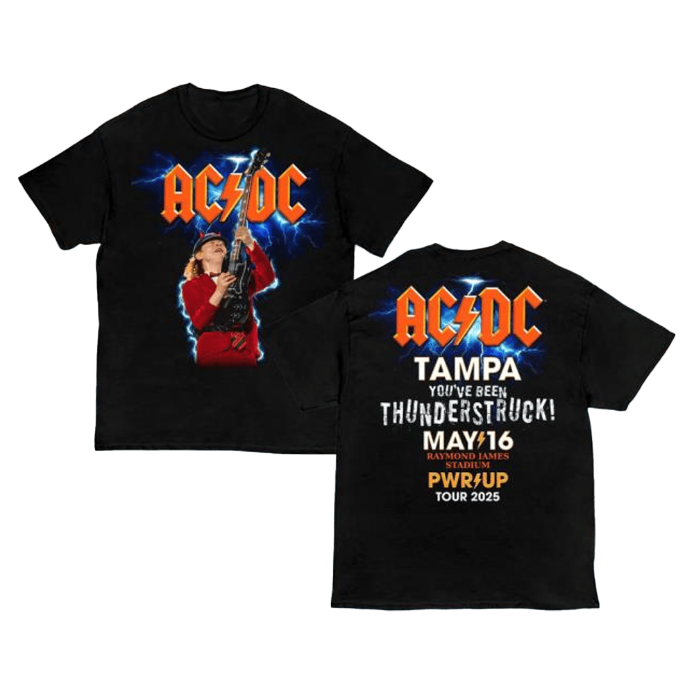 ACDC Merch Tampa Pwr Up Tour T-Shirt Gifts For Someone Who Likes Music-1
