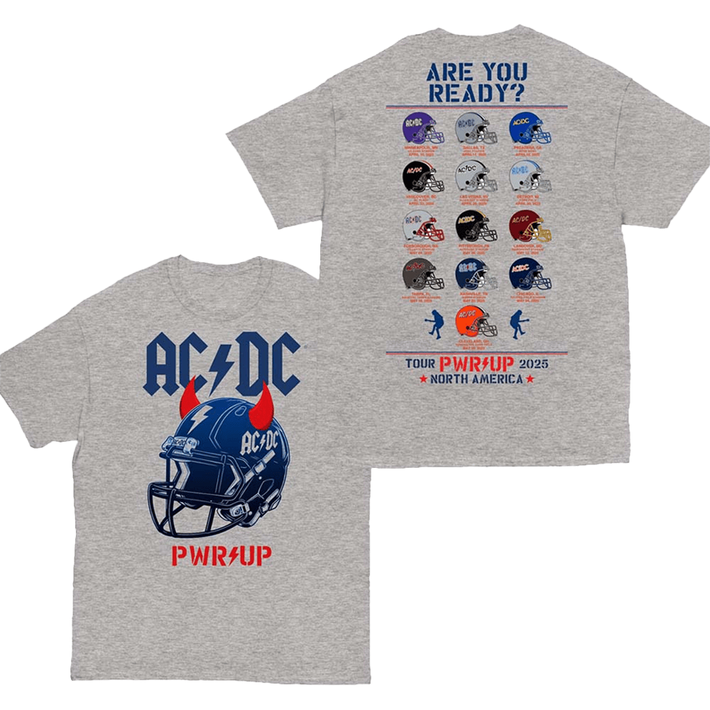 ACDC Merch Team Helmets Pwr Up Tour T-Shirt Father's Day Gifts Music Lover-1