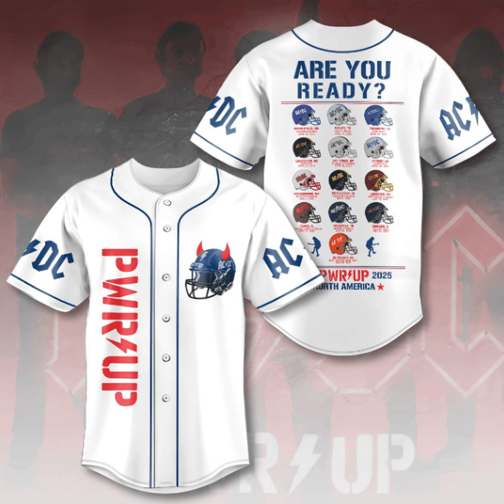 ACDC On Tour Pwr Up Tour 2025 North America Baseball Jersey ACDC Merch Best Father's Day Gifts-1