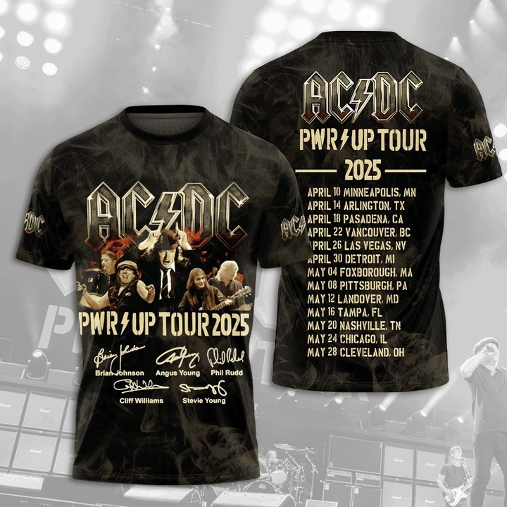 ACDC PWR UP Tour 2025 T-Shirt ACDC Merch Cool Gifts For Music Lovers-1