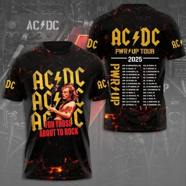 ACDC PWR UP Tour 2025 T-Shirt ACDC Merch Father's Day Presents For Husband-1