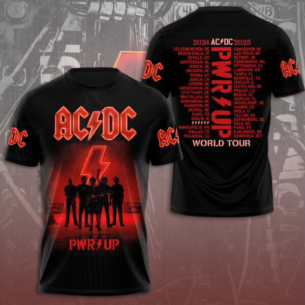 ACDC PWR UP World Tour 2024 2025 T-Shirt ACDC Merch Gifts For Father's Day From Daughter-1