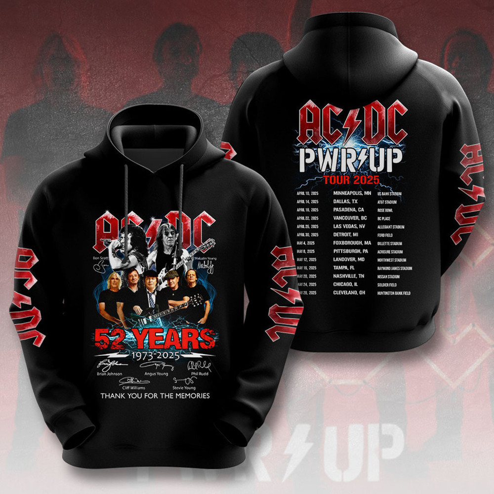 ACDC Pwr Up Tour 2025 Hoodie Best Gifts For Concert Lovers-1