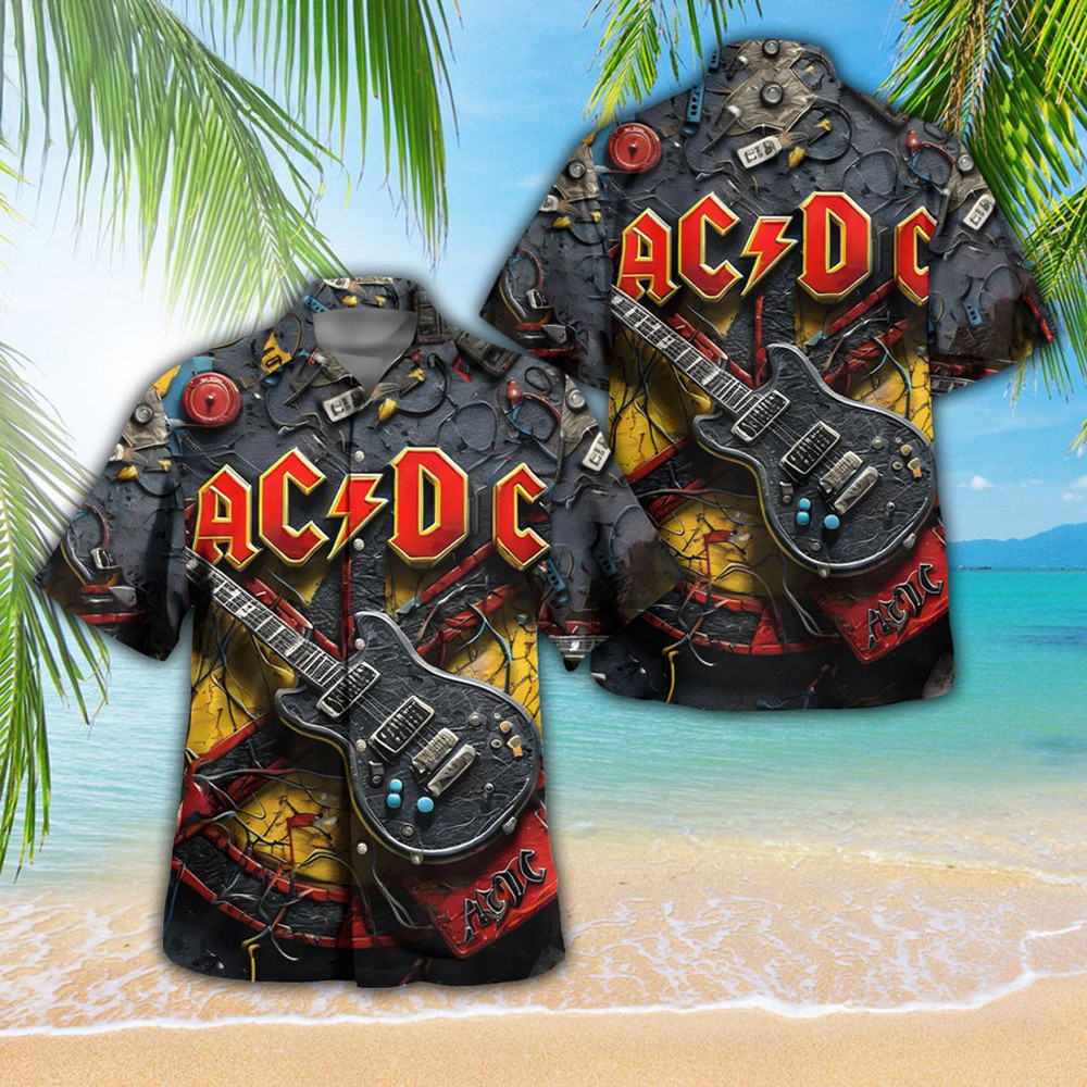ACDC Pwr Up Tour 2025 Retro Hawaiian Shirt Gifts For Music Enthusiasts-1