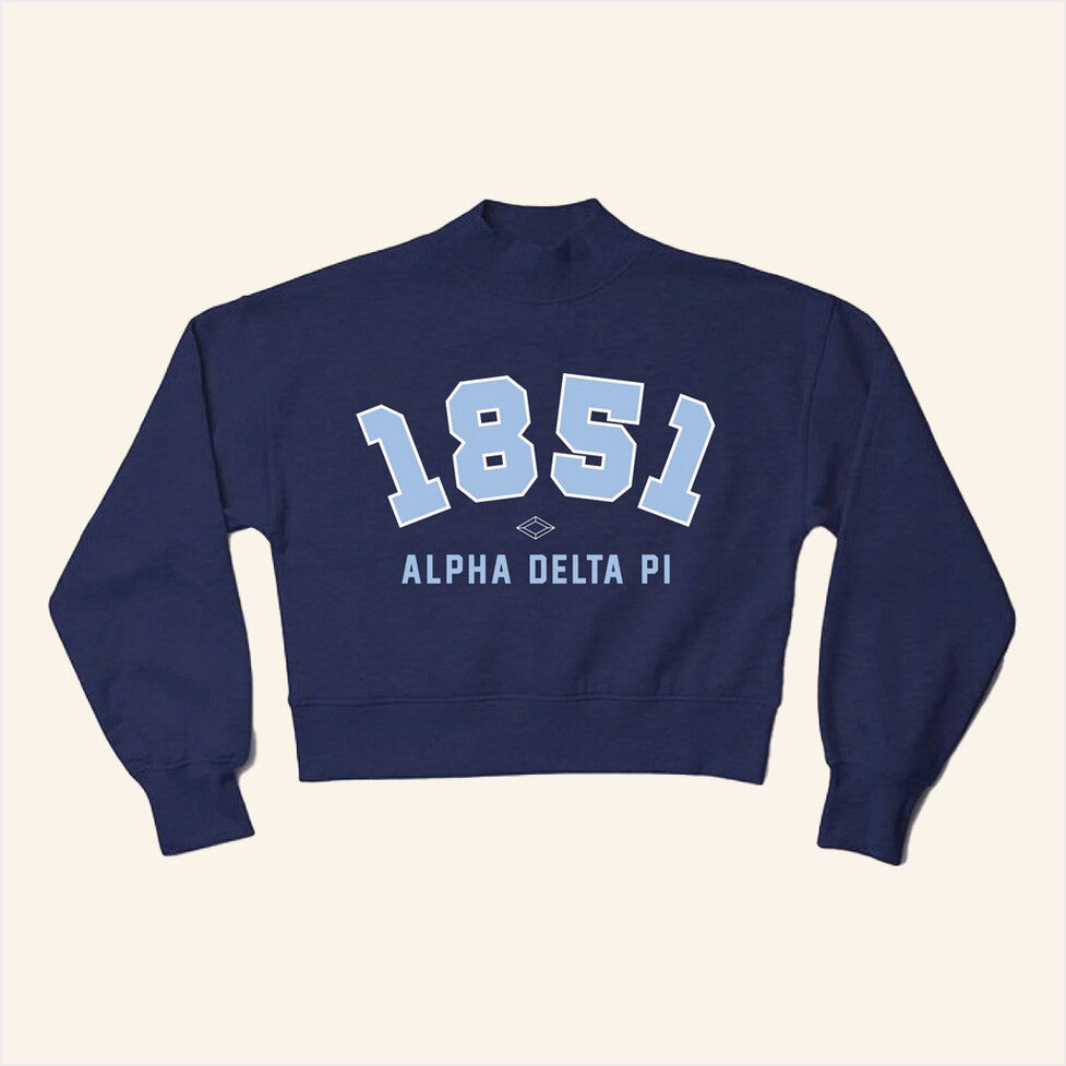 ADPI Merch 1851 Navy Alpha Delta Pi Sweatshirt Birthday Gifts For Girlfriend Gifts For BFF-1
