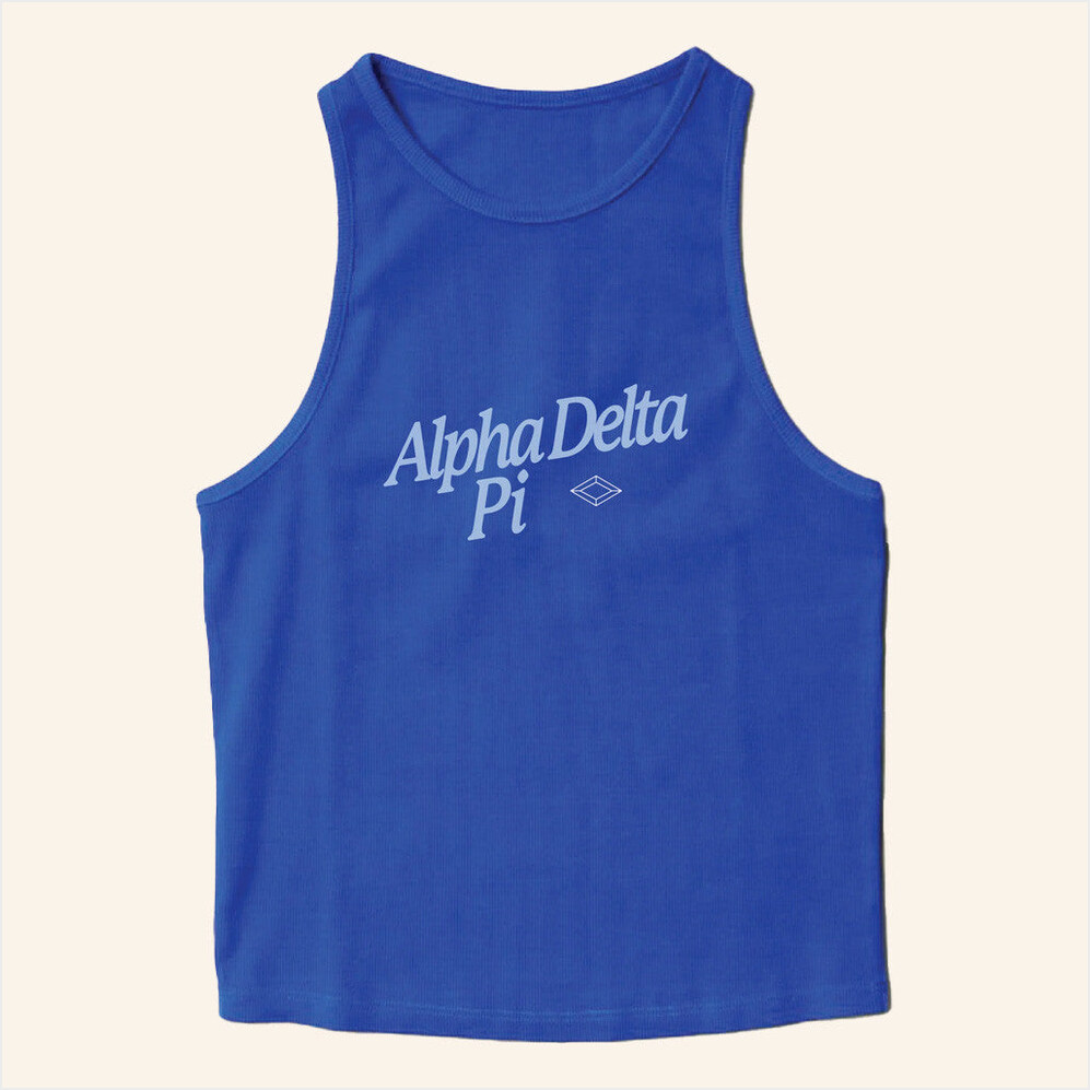 ADPI Merch Alpha Delta Pi Blue Tank Birthday Gifts For Best Friends Gifts For Him Christmas Presents-1