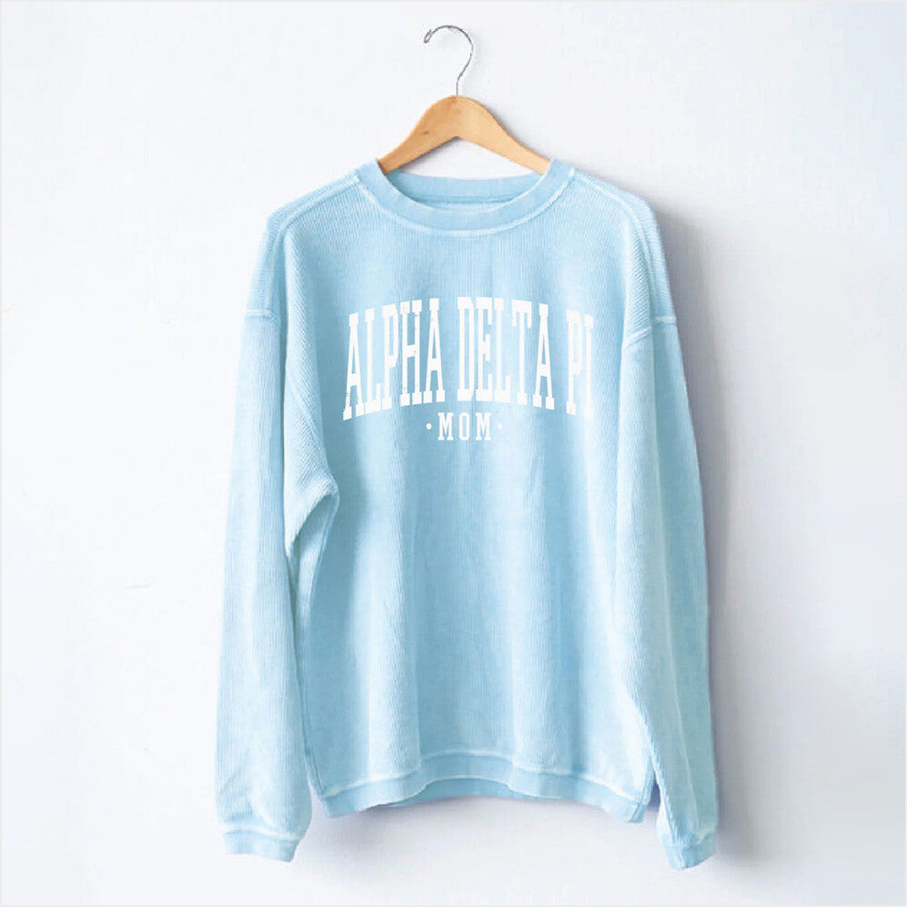 ADPI Merch Alpha Delta Pi Mom Bow Crewneck Sweatshirt Best Gifts For Mother Gifts For Besties-1