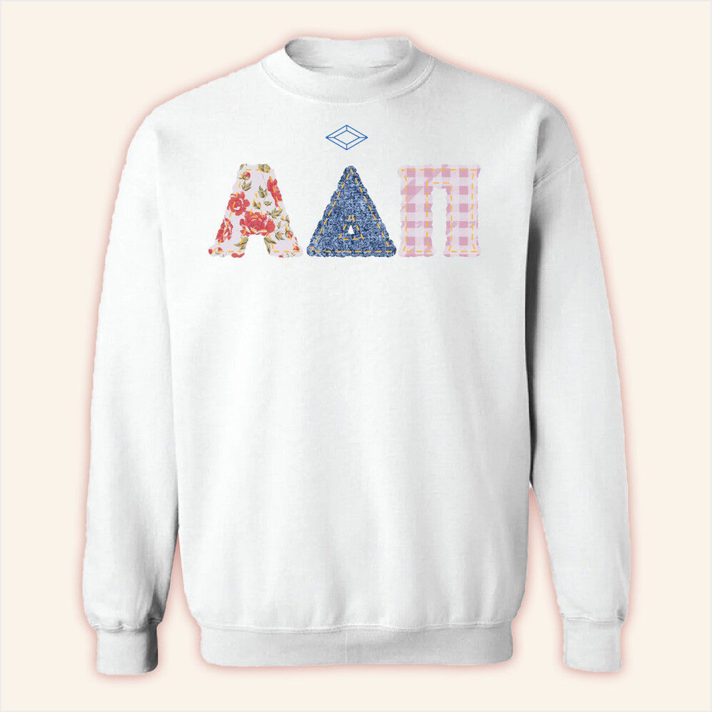 ADPI Merch Alpha Delta Pi Patchwork Coquette Crewneck Sweatshirt Present For Husband-1