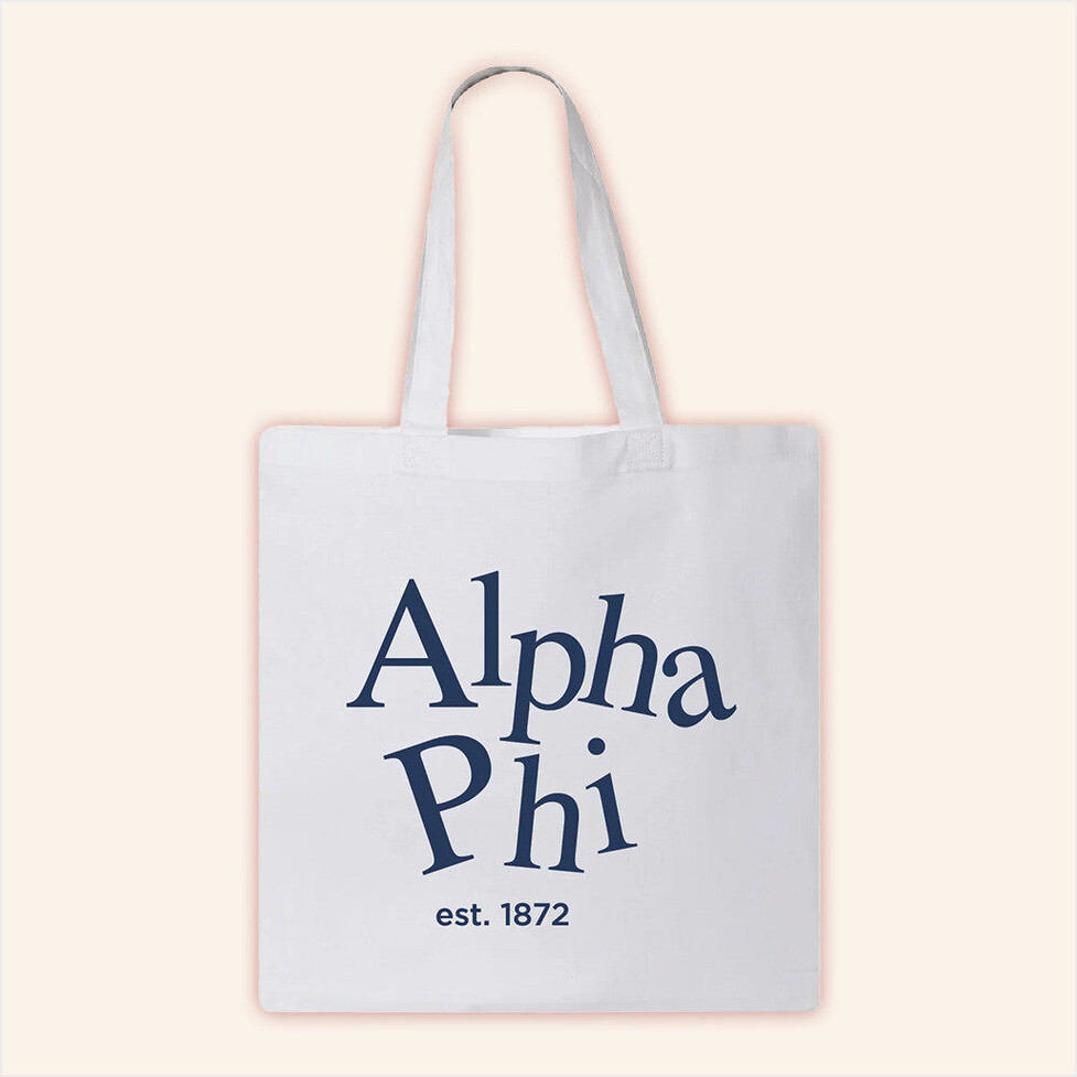 ADPI Merch Alpha Phi Tote Bag Birthday Gifts For Daughter Gifts For BFF Christmas Presents Ideas-1
