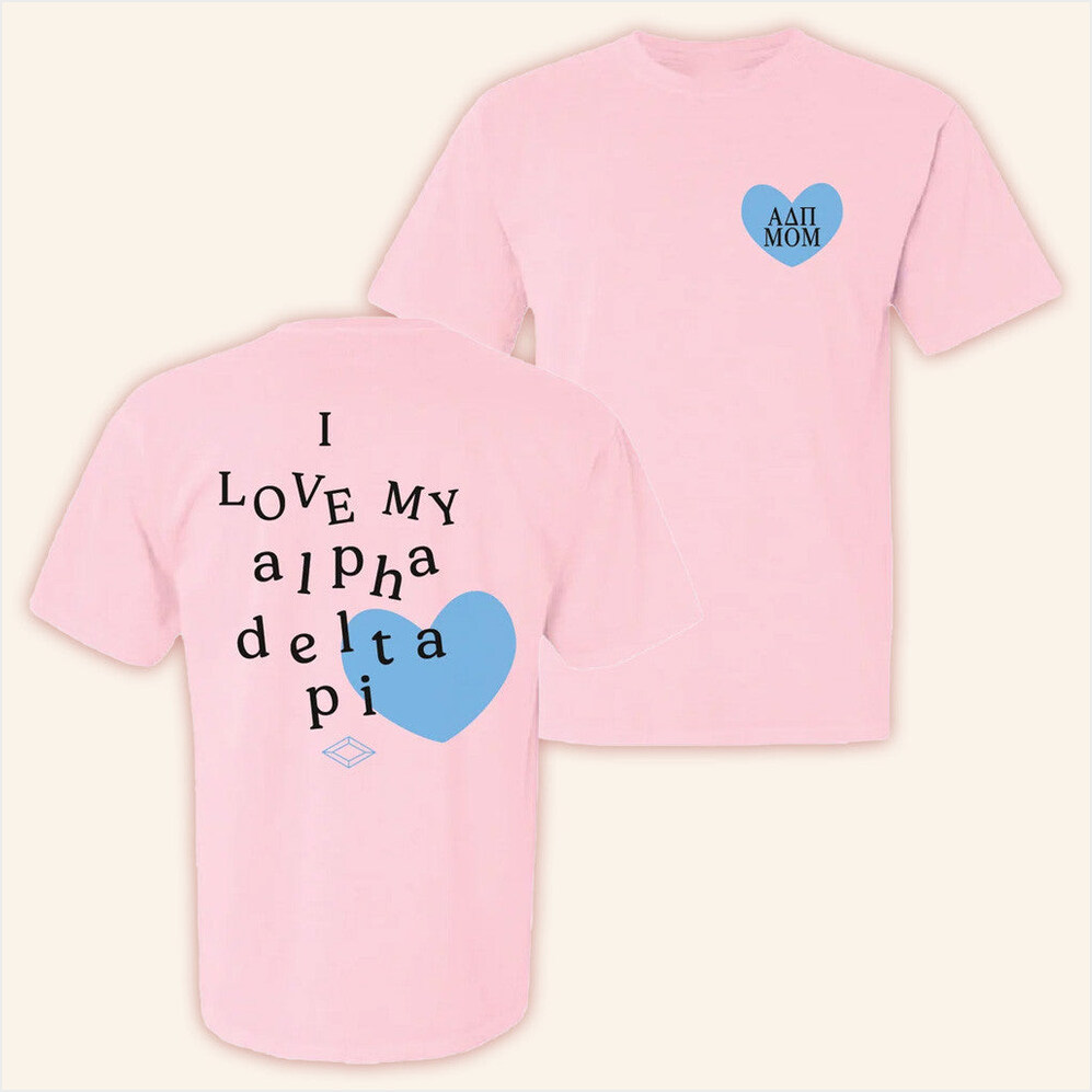 ADPI Merch I Love My Alpha Delta Pi Mom T-Shirt Birthday Gifts For Mom Gifts For BFF Christmas Presents-1