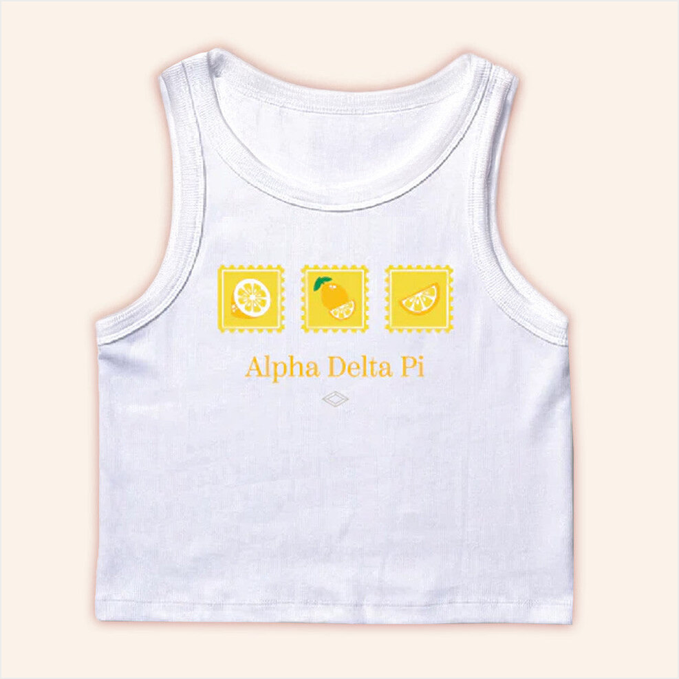 ADPI Merch Lemon Stamp Alpha Delta Pi Tank Birthday Gifts For Sister Gifts For Fans Christmas Presents-1