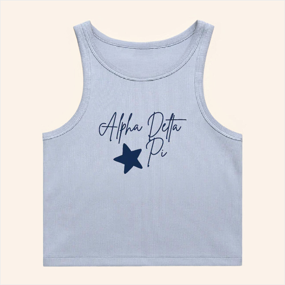 ADPI Merch Navy Star Delta Pi Tank Birthday Gifts For Her Gifts For Friends Christmas Presents Ideas-1