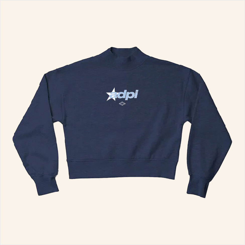 ADPI Merch Star Alpha Delta Pi Navy Sweatshirt Birthday Gift Ideas For Wife Gifts For BFF-1