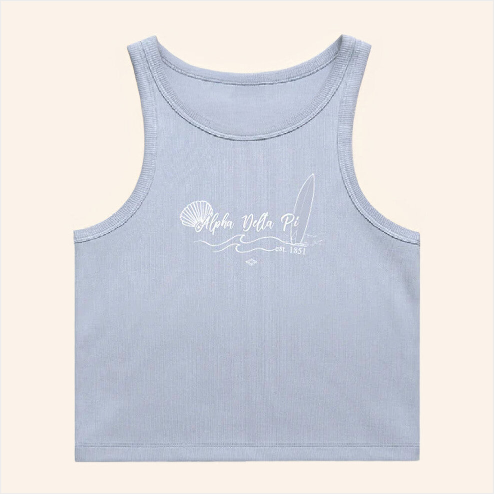 ADPI Merch Surfs Up Alpha Delta Pi Tank Birthday Gift Ideas For Girlfriend Gifts For Besties-1