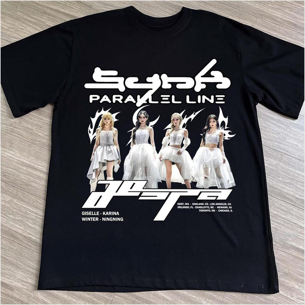 AESPA Synk Parallel Line Tour Shirt Aespa Live Tour T-Shirt Gift Ideas For Fans Gifts For Fans-1