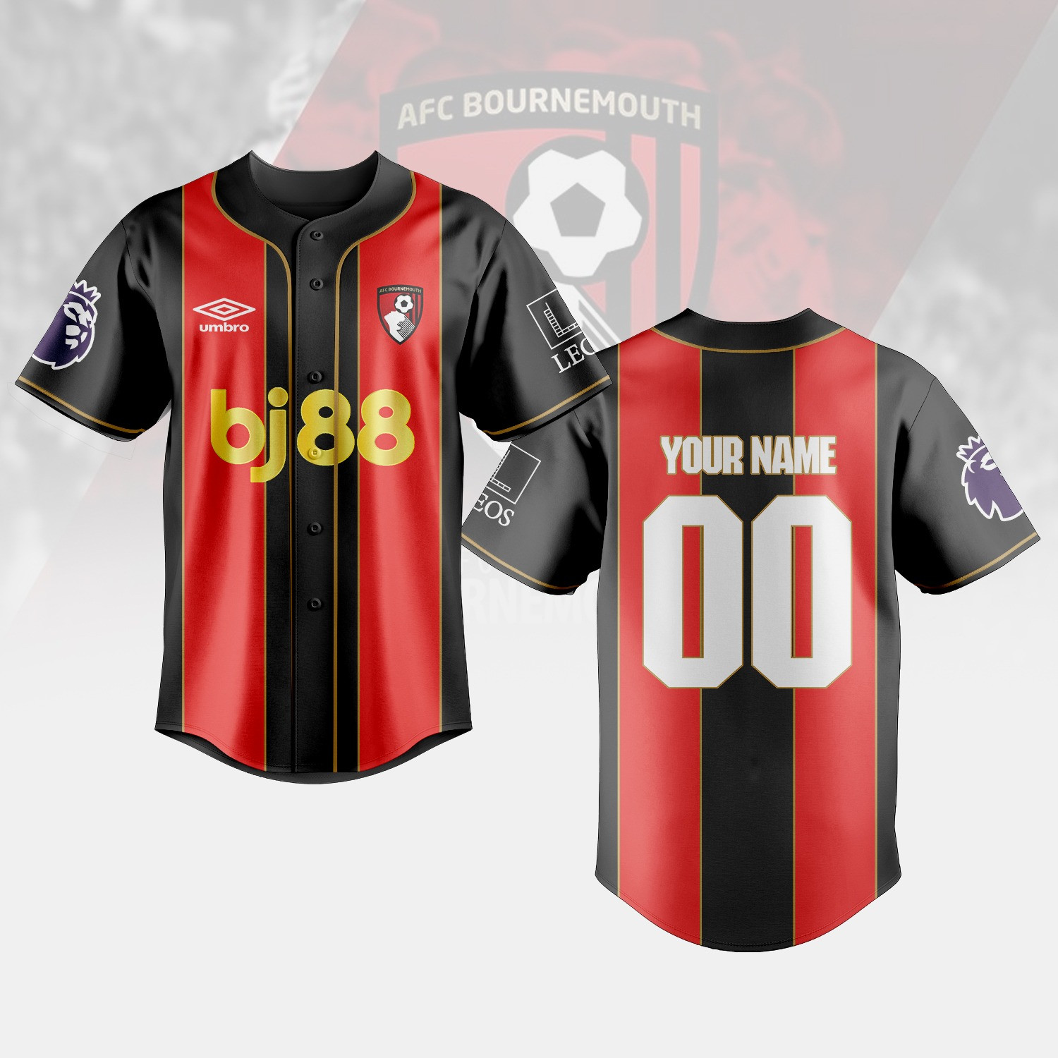 AFC Bournemouth Personalized Baseball Jersey For Fans-1