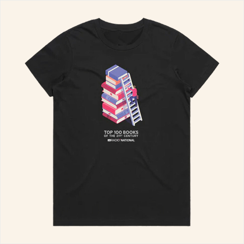 Abc Merch Top 100 Books Ladder Black T-Shirt Gifts For Wife Birthday Gifts For Besties-1