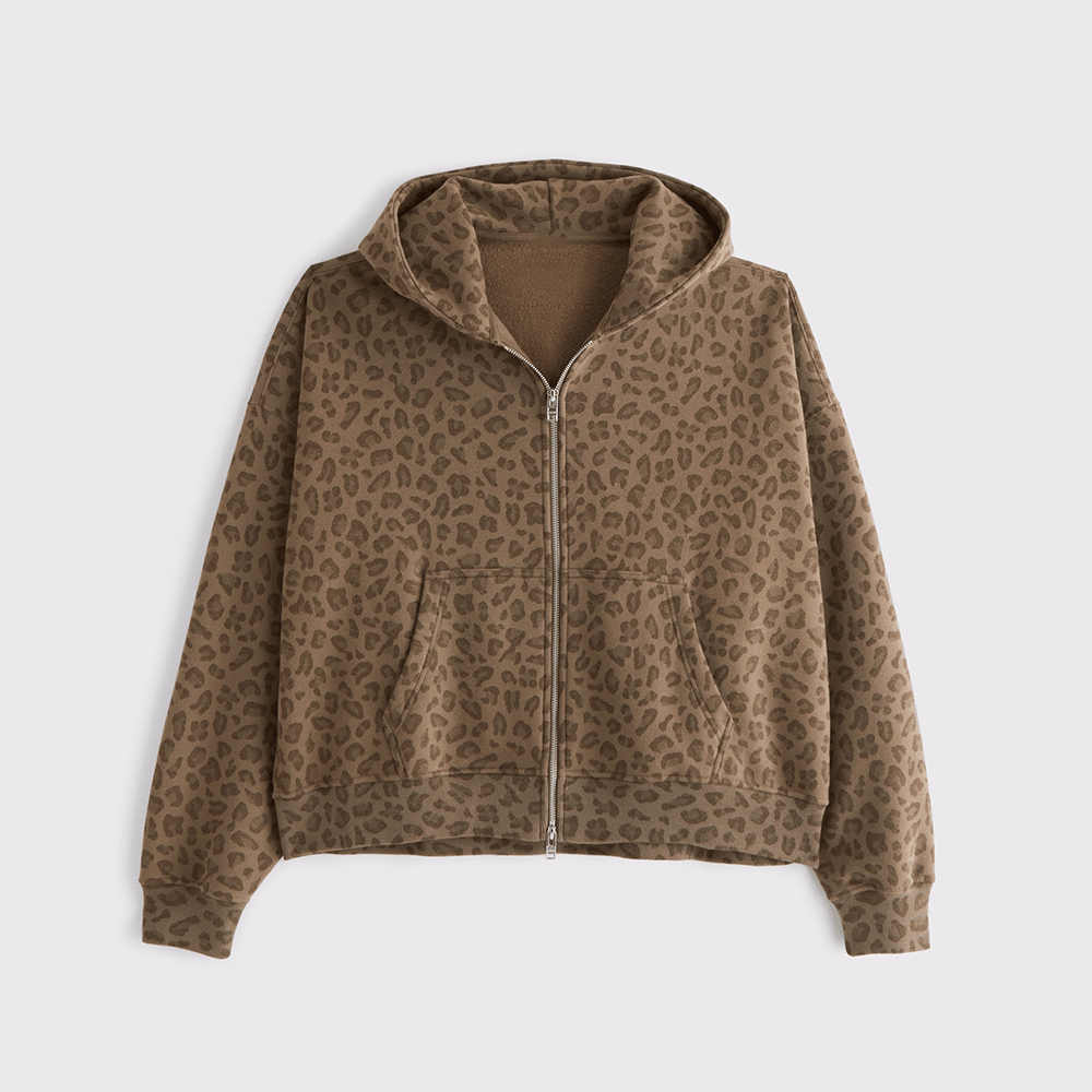 Abercrombie Leopard Hoodie Abercrombie Brown Cheetah Zip Hoodie Trendy Unisex Pure Camo Styles-1