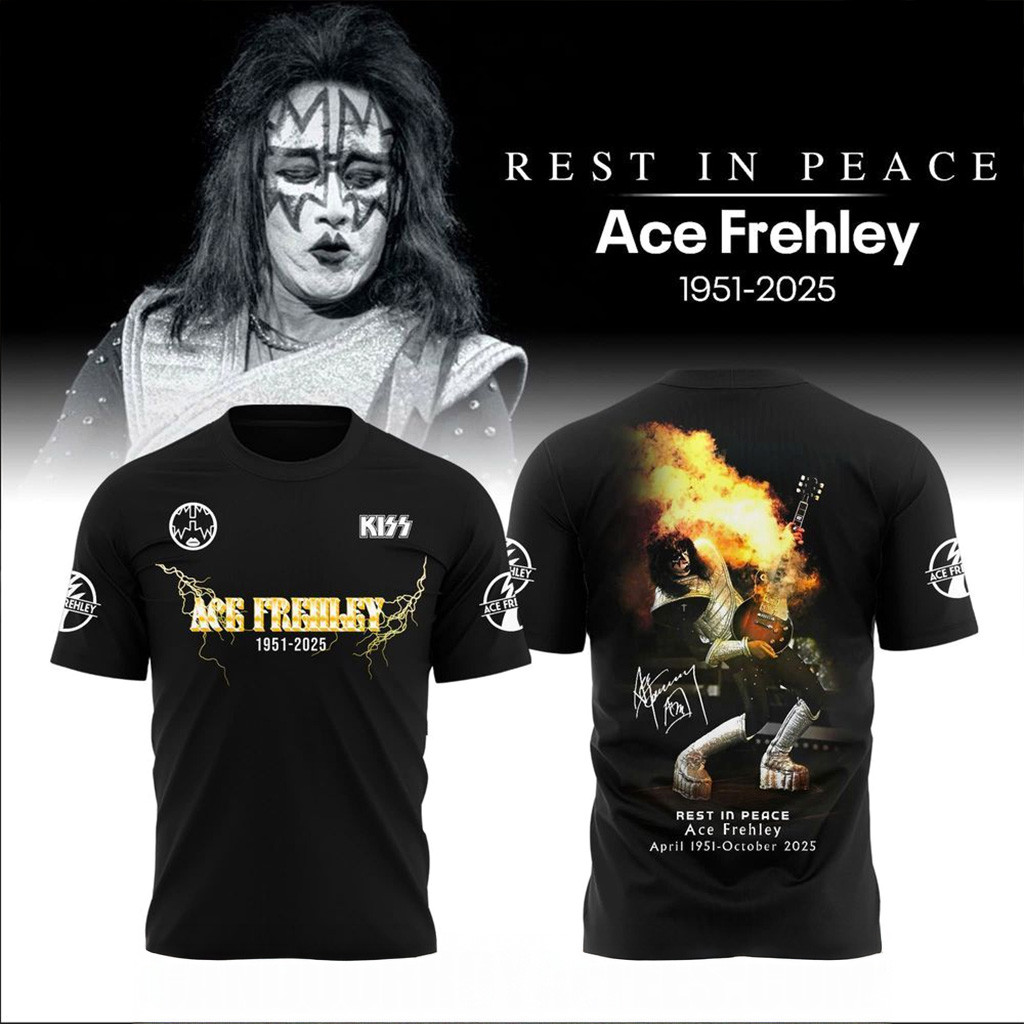 Ace Frehley Founding Guitarist For KISS Rest In Peace T-Shirt RIP Ace Frehley Shirt Fans Gifts-1