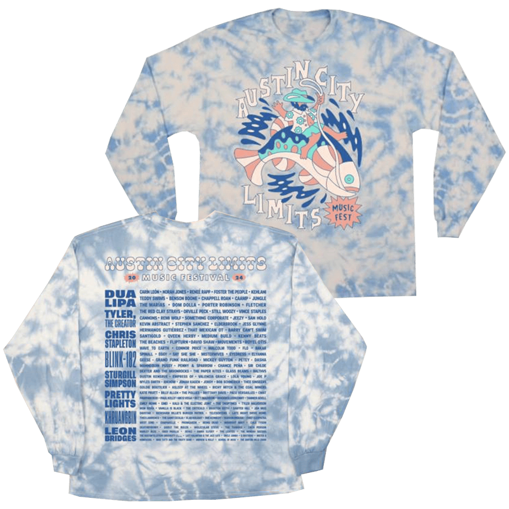 Aclfestival Merch Bucking Bass Tie Dye Long Sleeve T-Shirt Unique Gifts For Dad-1