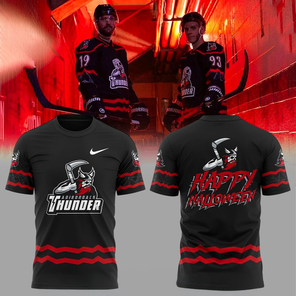 Adirondack Thunder Halloween Auction Uniform Shirt Christmas Gifts For Hockey Fans-1