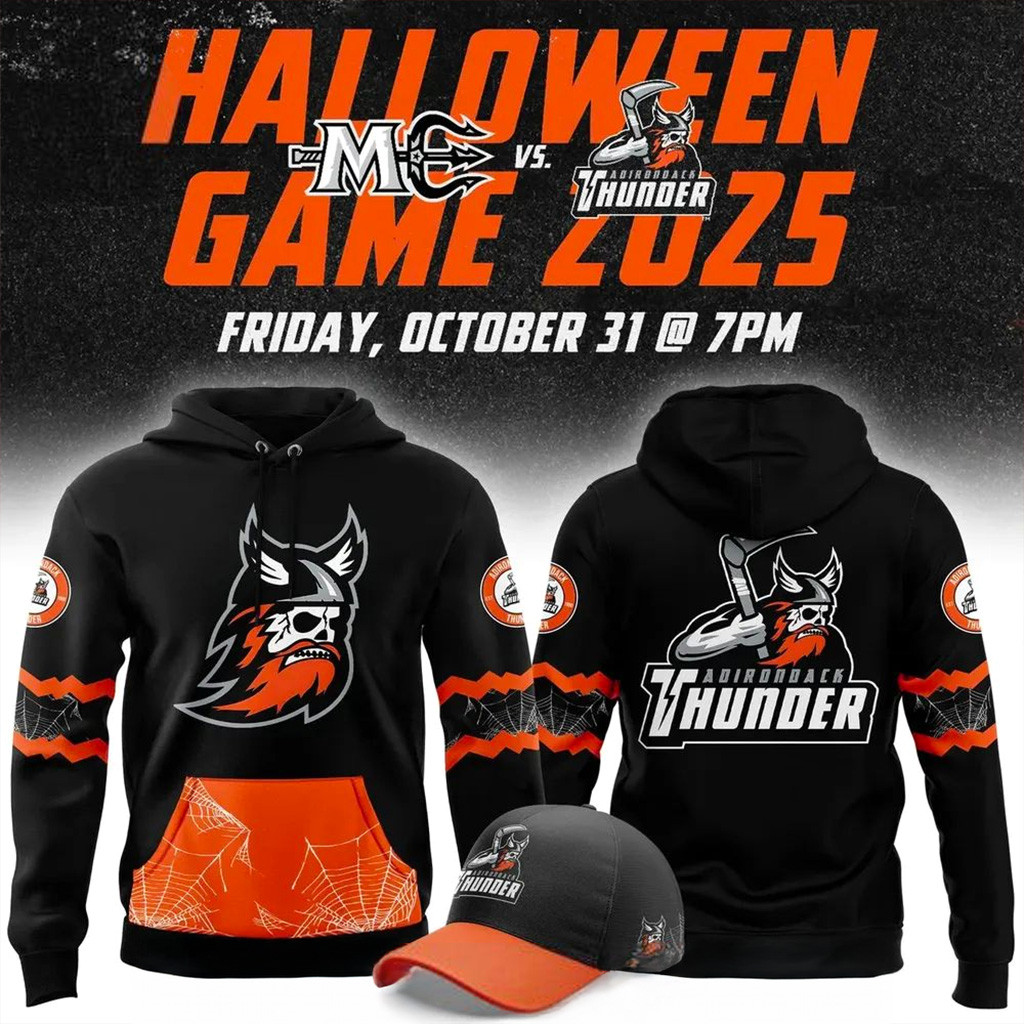 Adirondack Thunder Happy Halloween Hockey Hoodie 2025 Adirondack Thunder Merch Gifts For Xmas-1