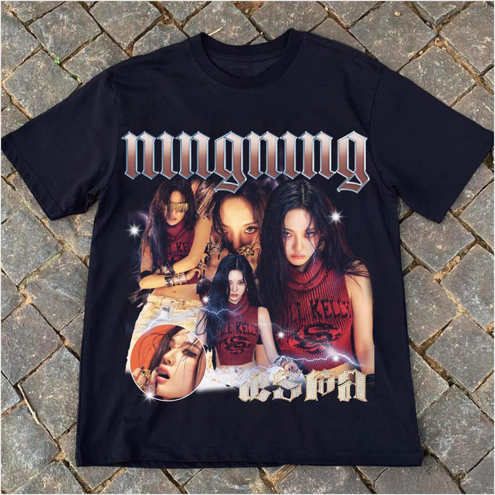 Aespa Ningning Dirty Work Shirt Dirty Work T-Shirt Aespa Synk AeXis Line Shirt 2025 Aespa Tees-1