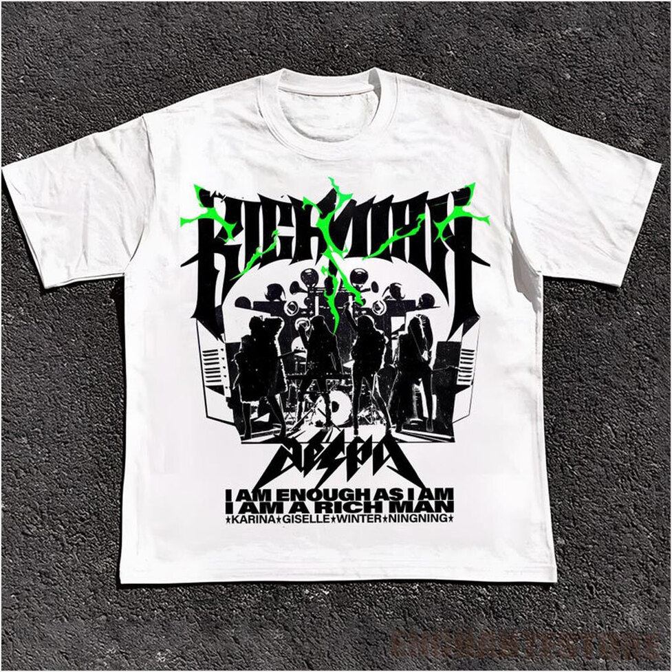 Aespa Rich Man Shirt Aespa Dirty Work T-Shirt Rich Man Merch Aespa Synk AeXis Line Shirt-1