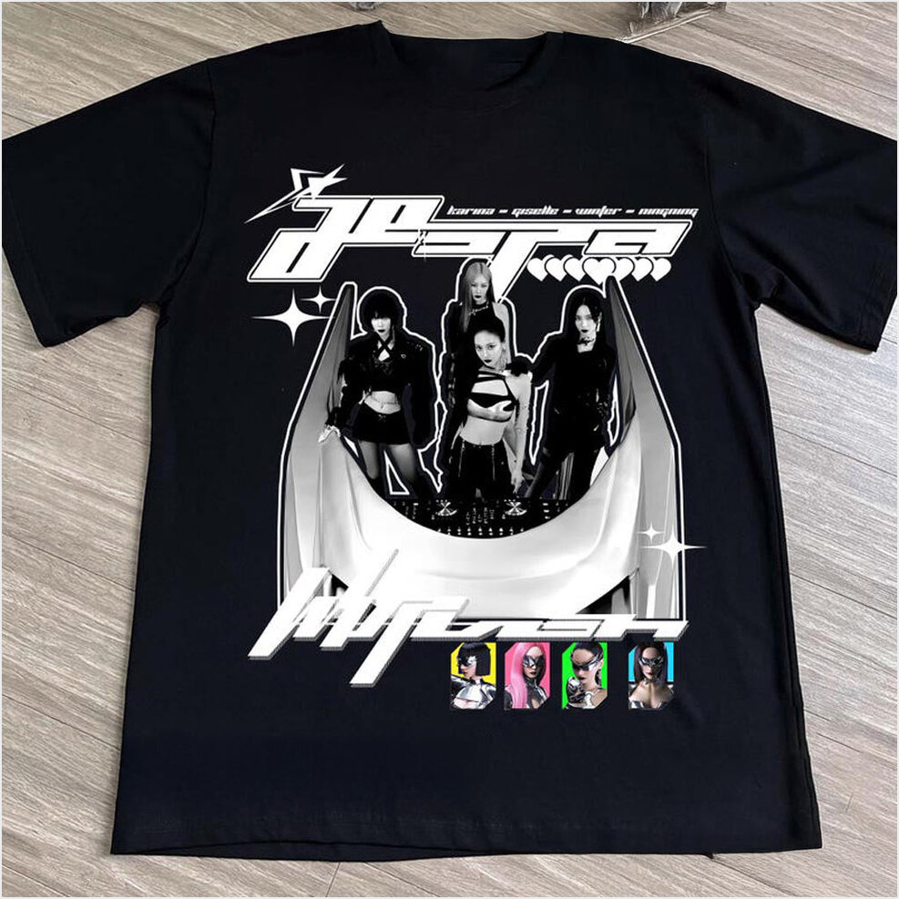 Aespa Whiplash T-Shirt AESPA Synk Parallel Line Tour Shirt Aespa Live Tour Merch For Fans-1