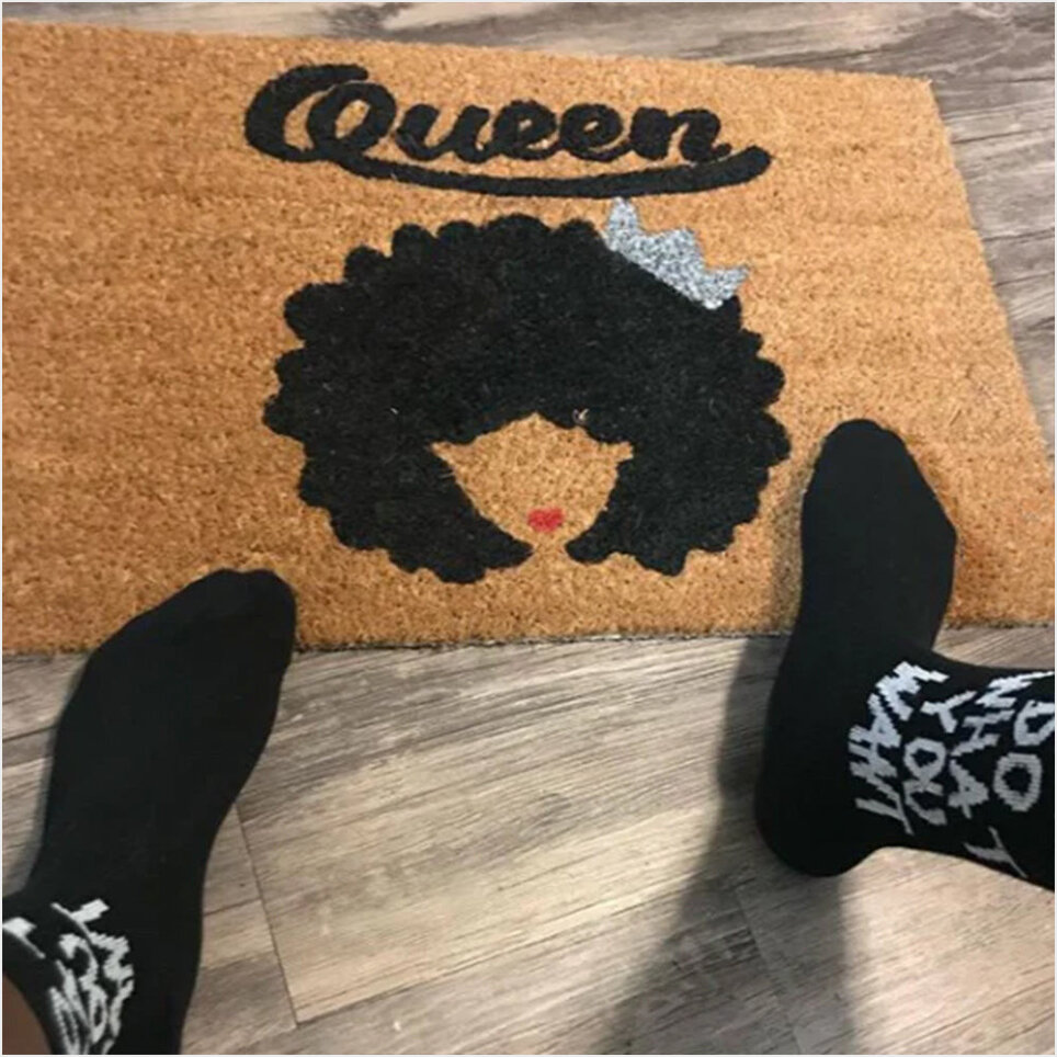 African American Queen Doormat Black Queen African American Front Door Mat Decor Gifts For Fans-1