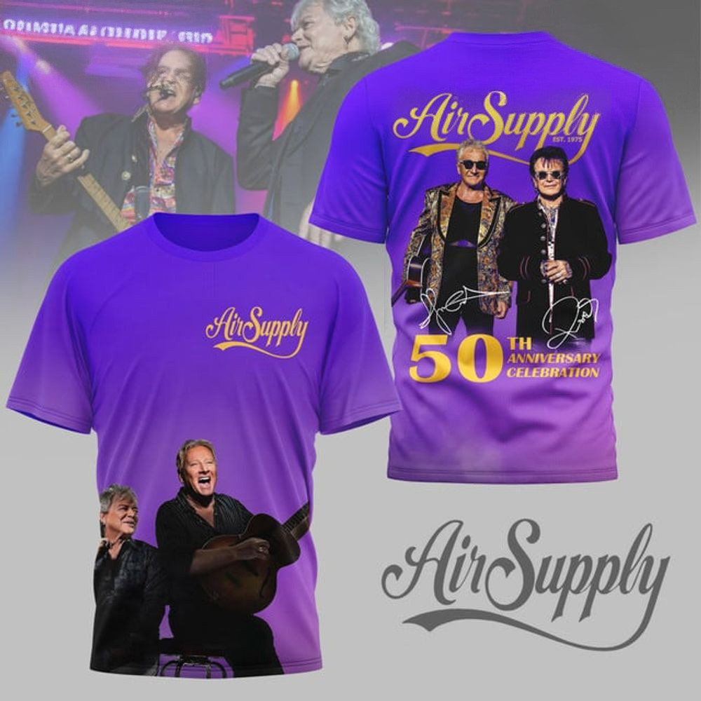 Air Supply 50Th Anniversary Celebration 2025 T-Shirt Air Supply Merch Father's Day Gifts-1