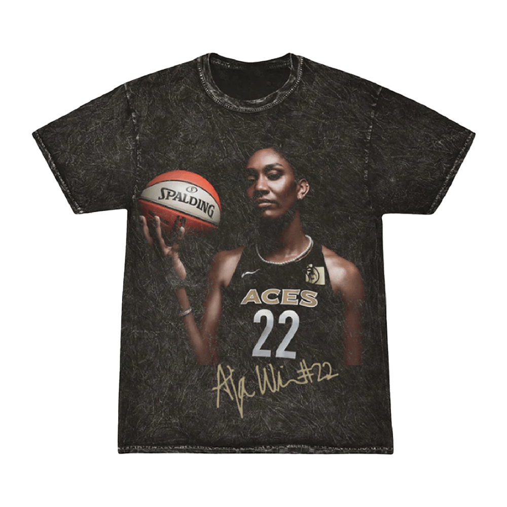 Aja Wilson Signature T-Shirt Outwest 19 Merch Gift Ideas For Basketball Lovers-1