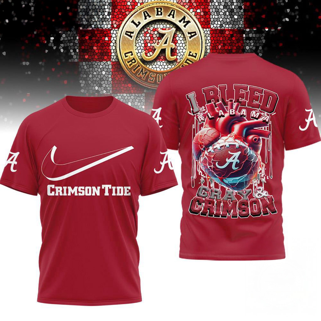 Alabama Crimson Tide 2025 NCAA I Bleed Shirt Alabama Crimson Tide Merch Football Fan Gifts-1