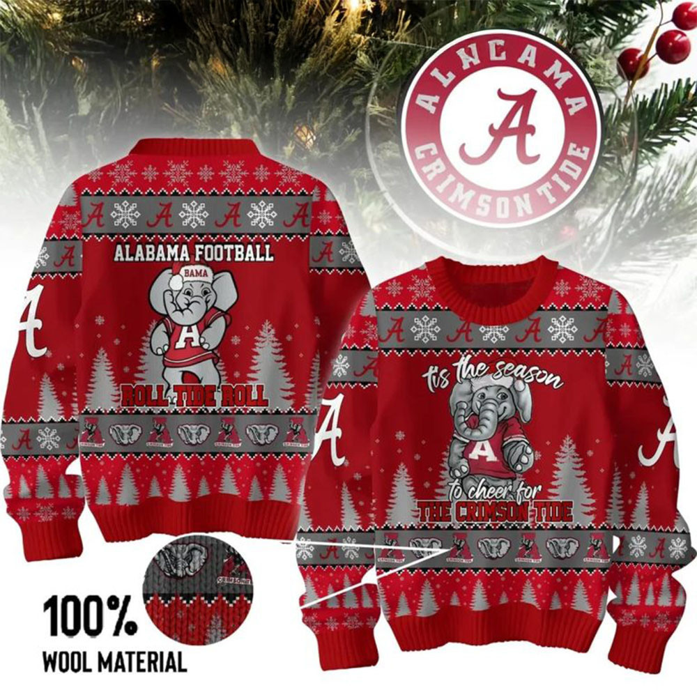 Alabama Crimson Tide Alabama Football Roll Tide 2024 Christmas Ugly Sweater Gifts For Fans-1