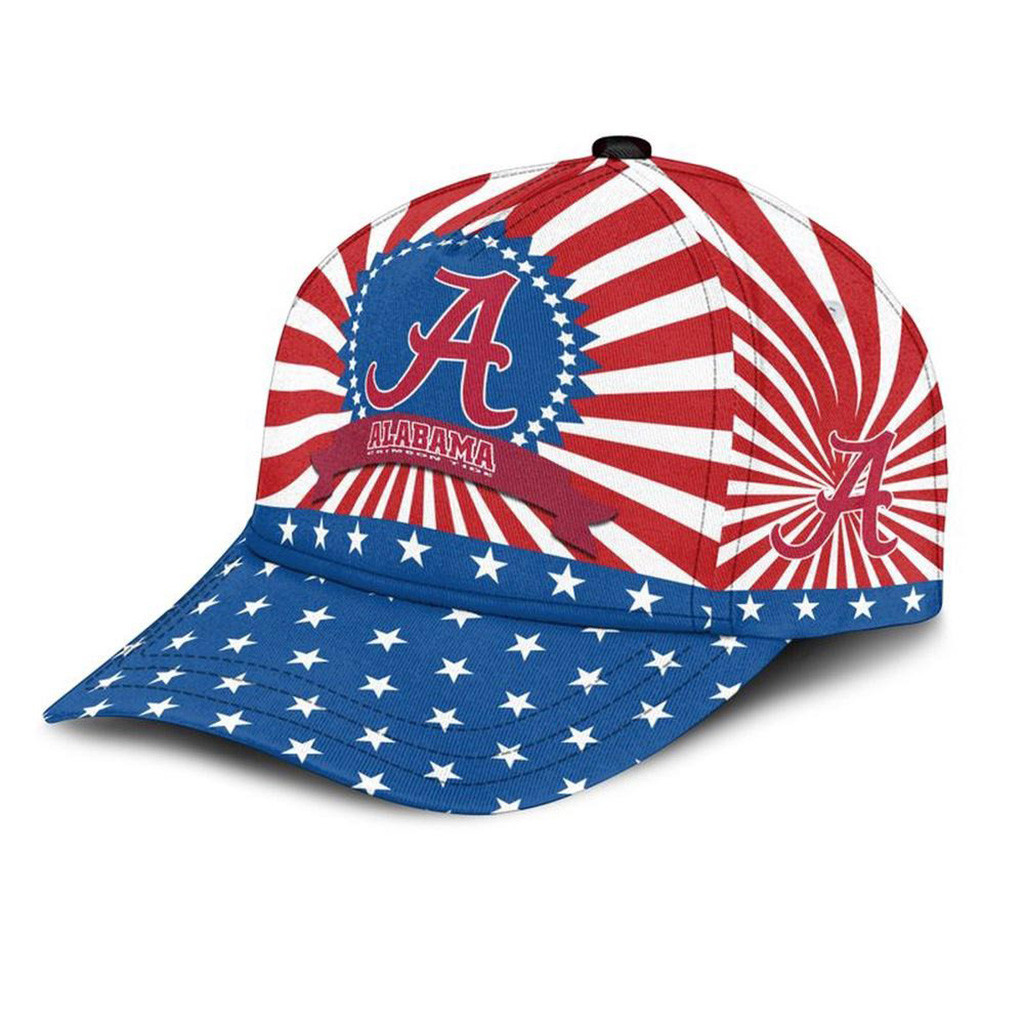 Alabama Crimson Tide American Flag Pattern Independence Day Hat Gifts For Football Fan-1