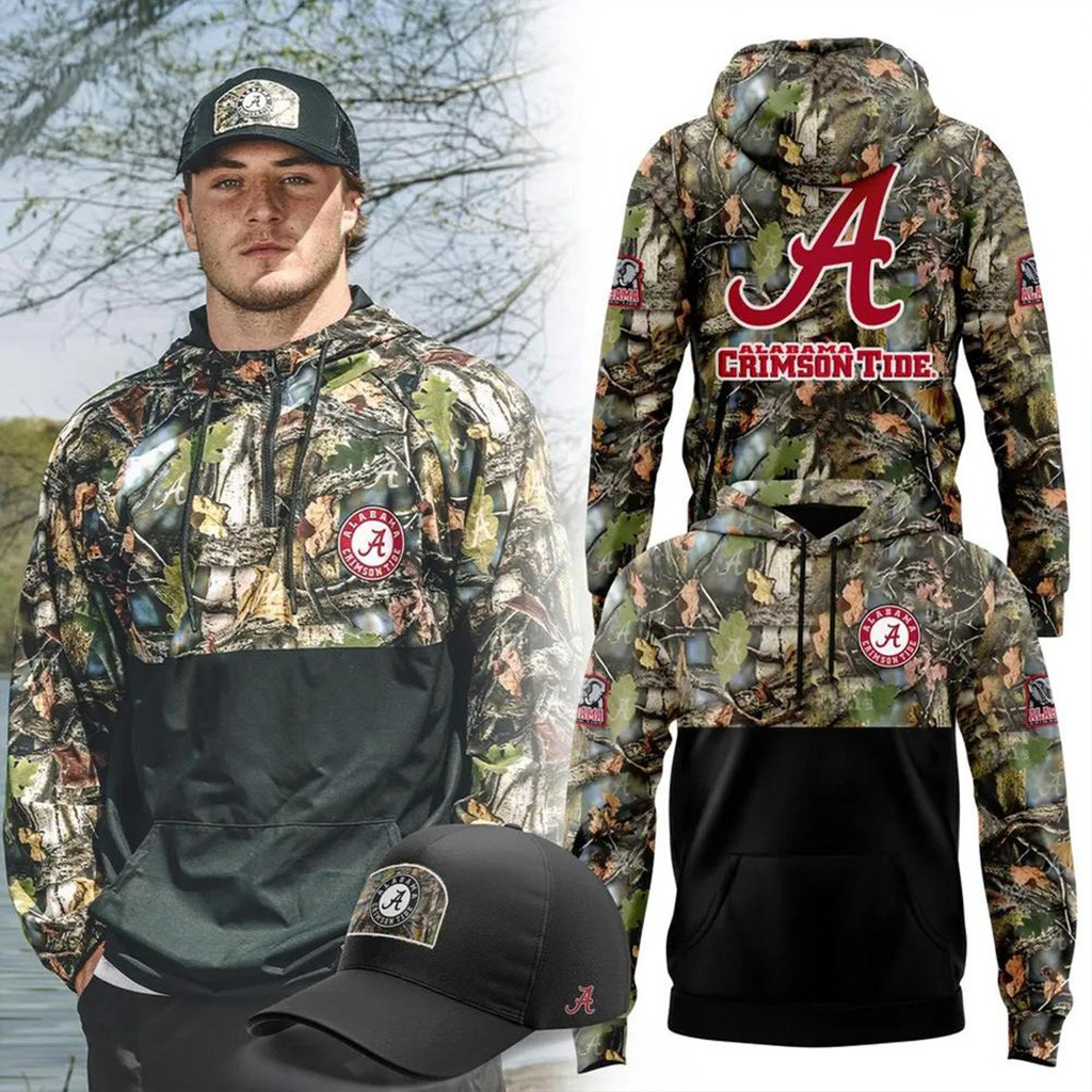 Alabama Crimson Tide X Camouflage Patterns 2025 Hoodie Gifts For Dad-1