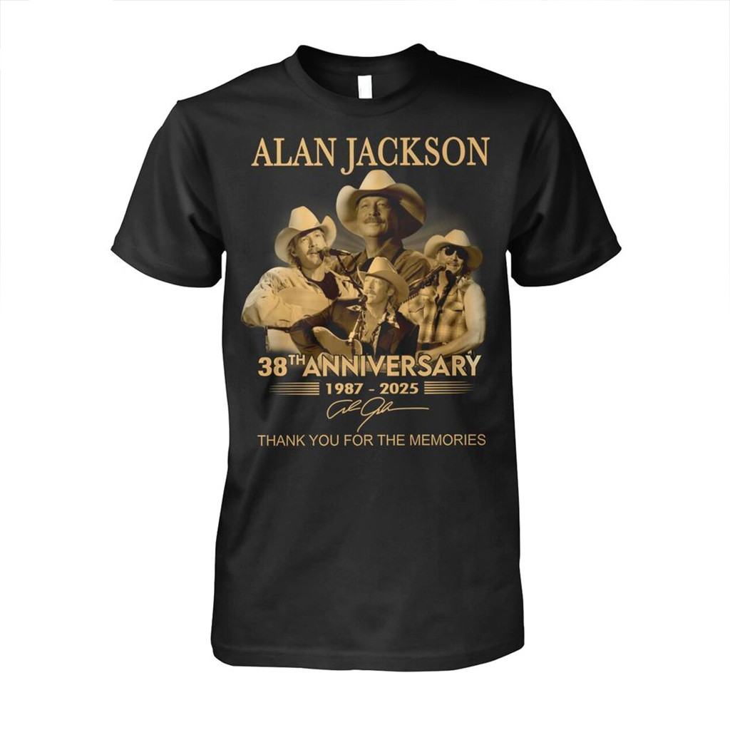 Alan Jackson 38th Anniversary 1987-2025 Thank You For The Memories T-Shirt Gifts For Dad-1 Alan Jackson 38th Anniversary 1987-2025 Thank You For The Memories T-Shirt Gifts For Dad-1