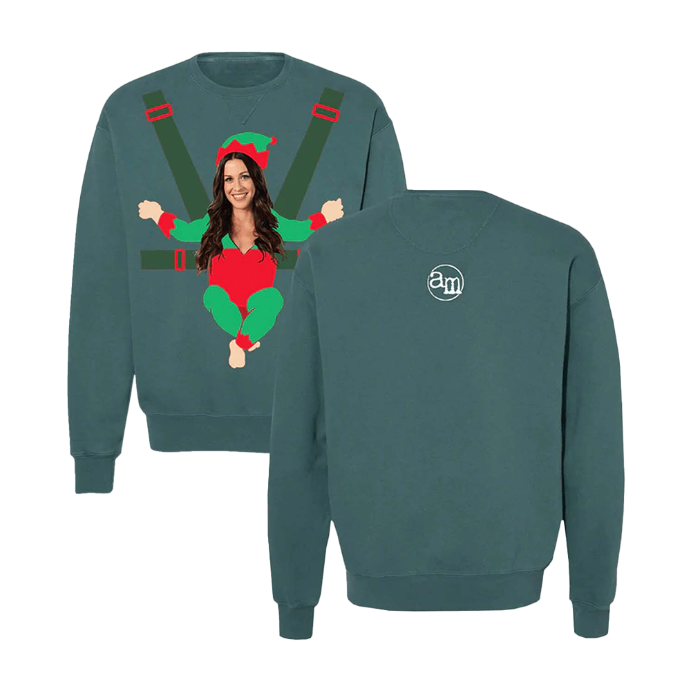 Alanis Merch Holiday Green Crewneck Sweatshirt Gifts For Someone Who Loves Music-1