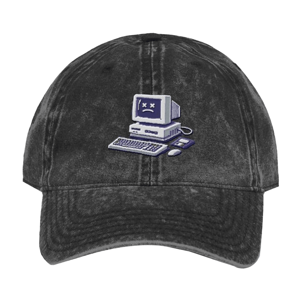 Alberta Merch Sad Computer Embroidered Hat Presents For Dad-1